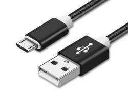 Reekin Cable (USB-MicroUSB) 1 Meter (Black-Nylon)