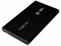 Logilink Festplattengehäuse 2,5 Zoll, S-ATA, USB 3.0, Alu, Schwarz (UA0106)