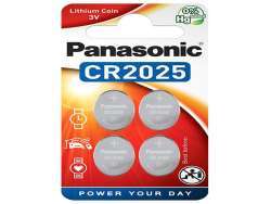 PanasonicLithium CR2025 3V Blister - Pack de 4 piles bouton - CR-2025EL/4B