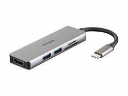 D-LINK Station d´accueil Hub USB-C 5-en-1 vers HDMI/USB/microSD - DUB-M530