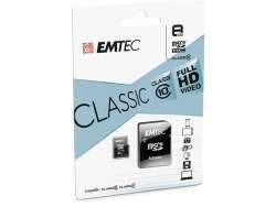 MicroSDHC 8GB EMTEC +Adapter CL10 CLASSIC Blister
