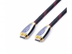 Reekin HDMI Câble - 2,0 Mètre - FULL HD Metal Grey/Gold (Hi-Speed w. Eth.)
