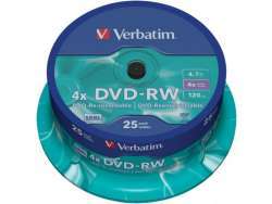Pack-de-25-DVD-RW-47GB-Verbatim-4x-Cakebox-43639