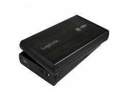 Boitier Logilink pour disque dur de 3,5", S-ATA, USB 3.0, Alu, Noir (UA0107