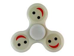 Fidget Spinner Toy - EMOJI HAPPY  WEISS (GLOW IN THE DARK)