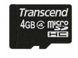 Transcend MicroSD Card 4GB SDHC Cl. (ohne Adpater) TS4GUSDC4