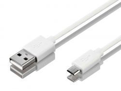 Câble chargeur USB pour appareils micro-USB 96cm (Blanc)