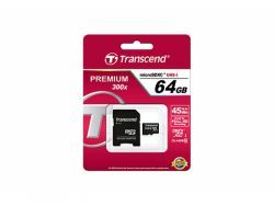 Transcend MicroSD/SDXC Card 64GB Class10 w/adapter TS64GUSDXC10