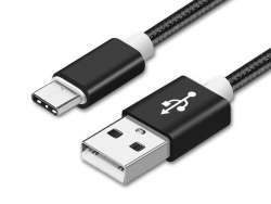 Reekin-Chargeur-USB-Type-C-1-0-metre-Noir-Nylon