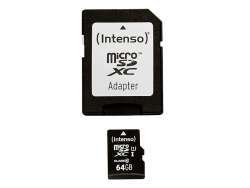MicroSDXC 64GB Intenso Premium CL10 UHS-I +Adapter Blister