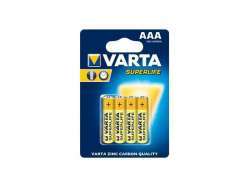 Pack de 4 piles Varta Superlife R03 Micro AAA