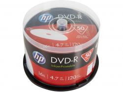 HP DVD-R 4.7GB/120Min/16x Cakebox (50 Disc)  Printable Surface DME00025WIP
