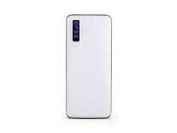 Powerbank 12000mAh LEATHER DESIGN with LED Torch and 3x USB (white)