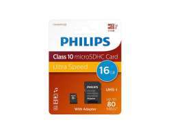 Philips-MicroSDHC-16Go-CL10-80mb-s-UHS-I-Adaptateur-au-detail