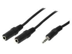 LogiLink-Audio-Kabel-0-20m-1x3-5-auf-2x3-5-Stereo-Jacks-CA1046