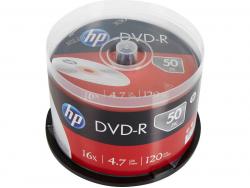 HP-DVD-R-47GB-120Min-16x-Cakebox-50-Disc-Silver-Surface-DME