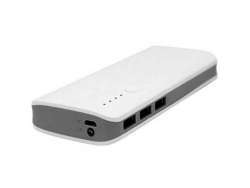 Powerbank 12000mAh with LED Torch and 3x USB (white)