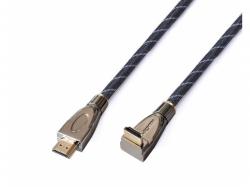 Reekin HDMI Cable - 1,0 Meter - FULL HD Metal Plug 90° (Hi-Speed w. Ether.)