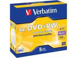 DVD+RW 4.7GB Verbatim 4x 5er Jewel Case 43229