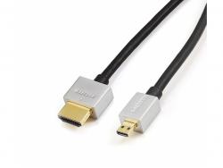 Reekin HDMI Câble - 1,0 Mètre - FULL HD Ultra Slim Micro (Hi-Speed w. Eth.)