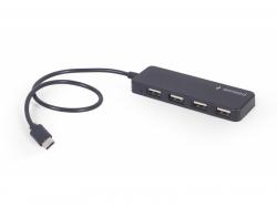 Gembird 4-Port USB Typ-C Hub, schwarz - UHB-CM-U2P4-01