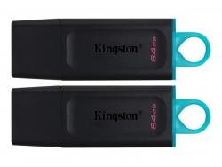 Kingston DataTraveler Exodia USB Flash 2er Pack 64GB Black Teal DTX/64GB-2
