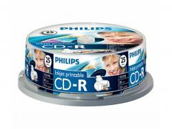 Philips CD-R 700MB Pack de 25 broches jet d´encre imprimable CR7D5JB25/00