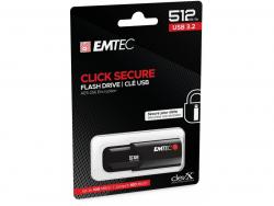 Clé USB  512GB EMTEC B120 Click Secure USB 3.2 (100MB/s)