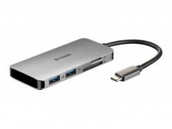 D-Link-6-In-1-USB-C-Hub-mit-HDMI-Kartenleser-USB-C-Ladeanschluss