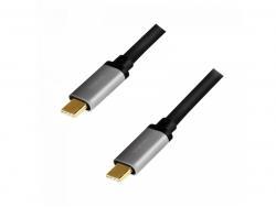 LogiLink USB 3.2 Kabel CUA0106 C/M zu C/M, PD3 1,5m (Schwarz/Grau)