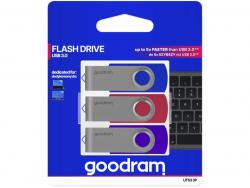GOODRAM UTS3 USB 3.0 64GB 3-Pack Mix - UTS3-0640MXR11-3P