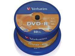DVD-R 4.7GB Verbatim 16x 50er Cakebox 43548