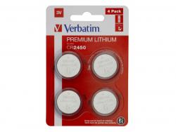 Verbatim Battery Lithium, Knopfzelle, CR2450, 3V - Blister (4-Pack)