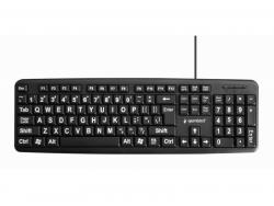 Gembird Standard-Tastatur mit BIG-Buchstaben, US-Layout,schwarz - KB-US-103