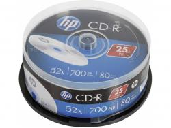 HP CD-R 80Min/700MB/52x Cakebox (25 Disc) - Silver Surface CRE00015