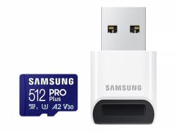 Samsung PRO Plus microSD Card 512GB + USB Card Reader (2023) MB-MD512SB/WW