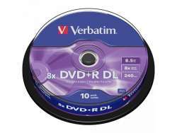 Pack de 10 DVD+R 8.5GB Verbatim 8x DL CB 43666