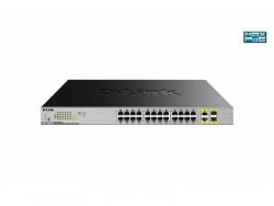D-LINK Switch 24 ports PoE/PoE+ Gigabit+2 ports 1000Base-T/SFP - DGS-1026MP