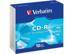 CD-R 80 Verbatim 52x EP 10er Slim Case 43415