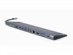 CableXpert USB Typ-C 8-in-1 Multi-Port-Adapter, USB-Hub