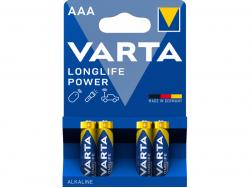 Varta Batterie Alkaline, Micro, AAA, LR03, 1.5V - Longlife Power (4-Pack)