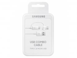 Samsung Combo Kabel USB Typ-C + Micro-USB - Weiß BULK - EP-DG930DWEGWW