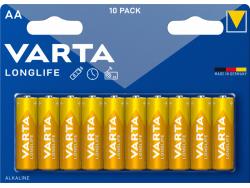 Varta Batterie Alkaline, Mignon, AA, LR06, 1.5V Longlife, Blister (10-Pack)