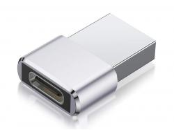 Reekin USB 2.0 Adapter - USB-A - USB-C Female (Silver)