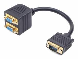 Gembird Cable Extension VGA, 2 x HD15F/HD15M, 20 cm, noir - CC-VGAX2-20CM