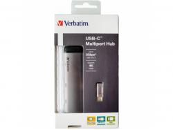 Verbatim USB 3.1-C Hub, Slimline, 2x USB 3.0, HDMI 4K inkl. USB-C Kabel