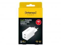 Intenso Power Adapter W40CC GaN 2x USB-C 40W White W7804012