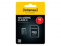 MicroSDHC 16GB Intenso +Adapter CL4 Blister