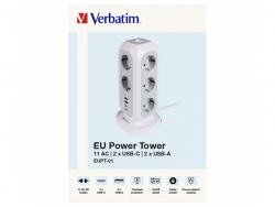 Verbatim EU Power Tower 11 AC with 2 x USB-C 2 USB-A 49547