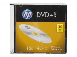 HP DVD+R 4.7GB/120Min/16x Slimcase (10 Disc) - Silver Surface DRE00085